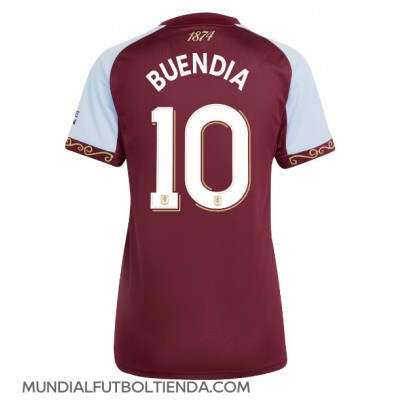 Camiseta Aston Villa Emiliano Buendia #10 Primera Equipación Replica 2025-26 para mujer mangas cortas Camiseta Aston Villa Emiliano Buendia #10 Primera Equipación Replica 2025-26 para mujer mangas cortas